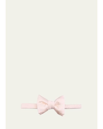 Tom Ford Silk-cotton Pre-tied Bow Tie - Natural