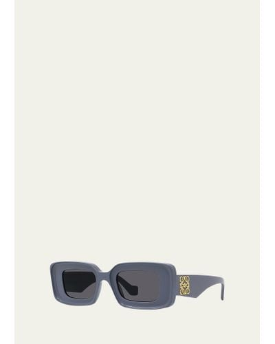 Loewe Anagram Rectangle Acetate Sunglasses - White