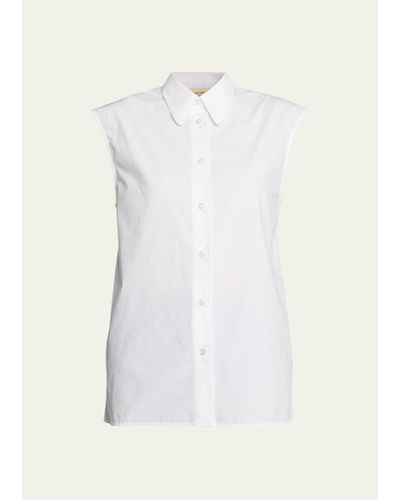 Officine Generale Iseult Sleeveless Button-front Shirt - White