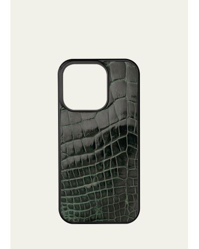 Abas Iphone 14 Pro Alligator Phone Case - Black