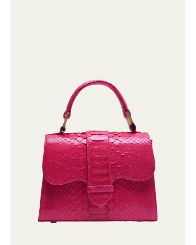 Adriana Castro La Marguerite Mini Python Top-handle Bag - Pink