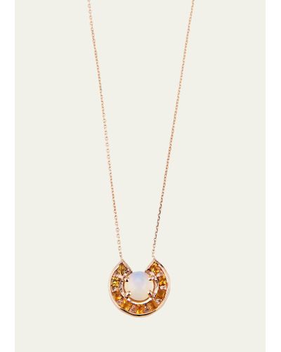 JOLLY BIJOU 14k Rose Gold Moon Necklace - White
