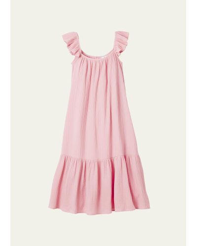 Petite Plume Celeste Sleeveless Gauze Nightgown - Pink