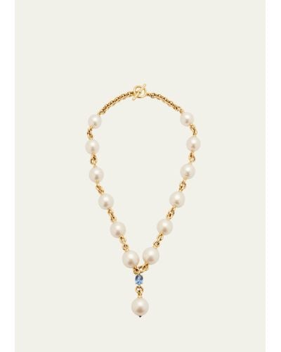 Verdura South Sea Pearl And Sapphire Y-necklace - Natural