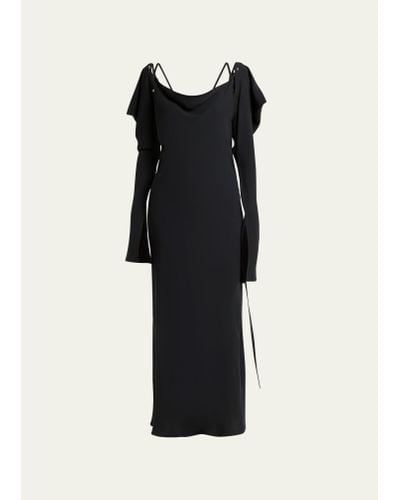 Setchu Detachable Silk Origami Dress 1 - Black