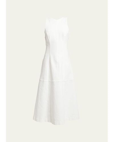 Proenza Schouler Arlet Sleeveless Denim Midi Dress - White