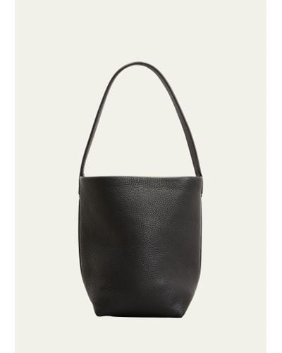 The Row Park Small Leather Tote Bag - Black