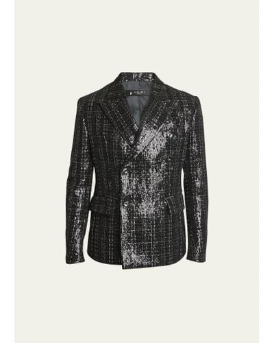 Amiri Sequined Boucle Double-breasted Blazer - Black