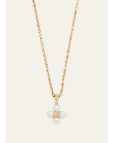 Paul Morelli Yellow Gold Sequence Pendant With Pearl - White