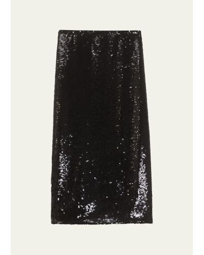 Theory Sequin Pencil Skirt - Black