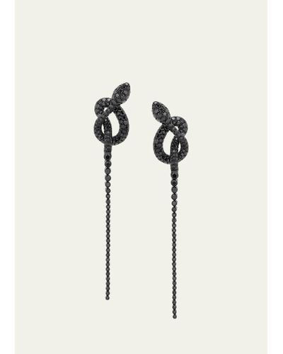 Stefere White Gold Black Diamond Earrings From The Snake Collection - Natural
