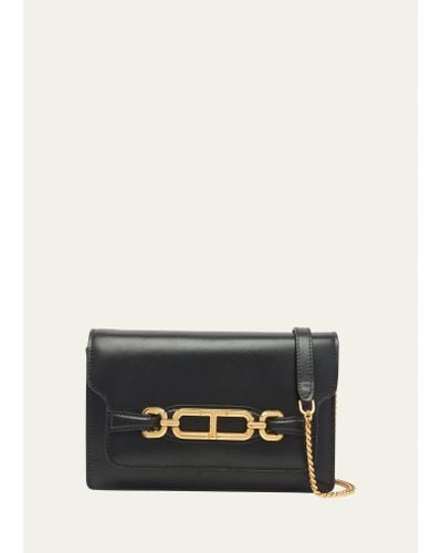 Tom Ford Whitney Small Shoulder Bag In Palmellato Leather - White