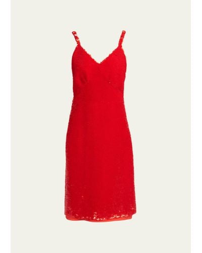 Bottega Veneta Sequined Dress - Red