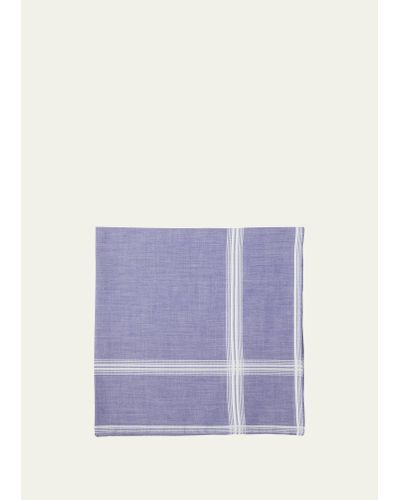 Simonnot Godard Micro-stripe Hankerchief - Purple