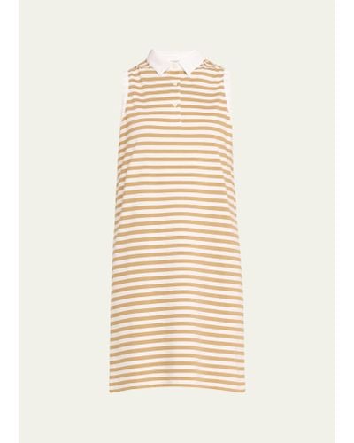 Kule The Polo Sleeveless Cotton Stripe Mini Dress - Natural