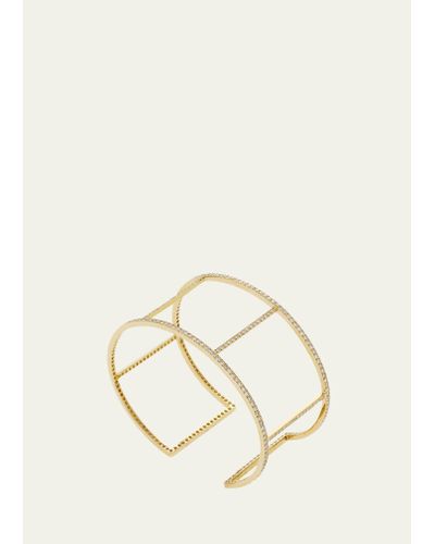 Ileana Makri 18k Yellow Gold Wire Cuff With Diamonds - Natural
