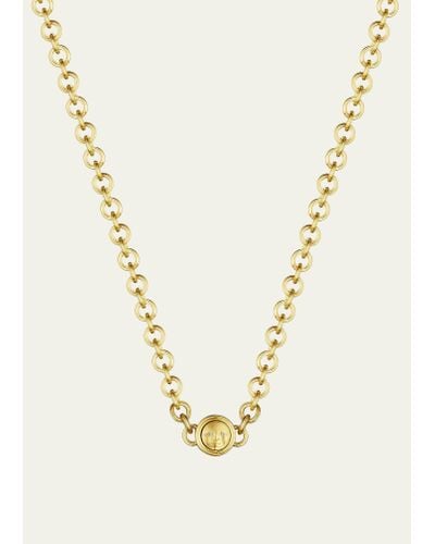 Anthony Lent 18k Yellow Gold Moon Chain Necklace With Diamonds - Metallic