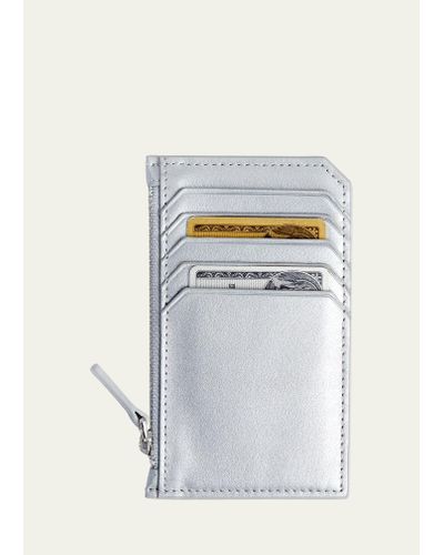 ROYCE New York Zippered Credit Card Case - White