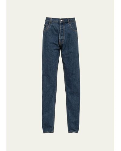 Prada Relaxed-fit Washed Denim Jeans - Blue