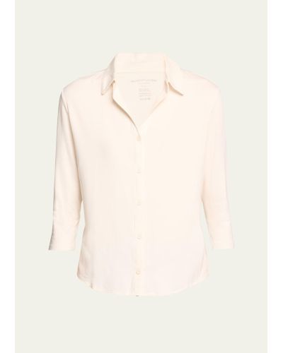 Majestic Filatures Semi-relaxed Button-front Shirt - Natural