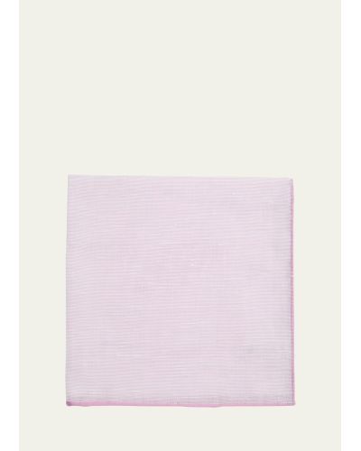 Simonnot Godard Cotton-linen Pocket Square - Pink