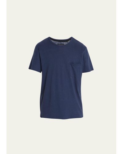 Rag & Bone Miles Linen-belnd T-shirt - Blue
