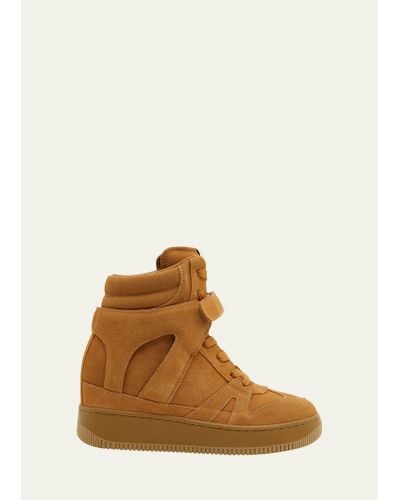 Isabel Marant Ellyn Suede High-top Fashion Sneakers - Brown