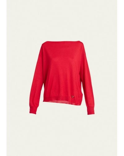 Valentino Garavani Boatneck Cashmere Sweater - Red