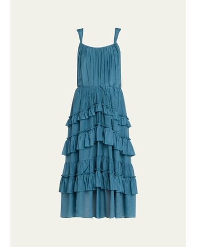 Cinq À Sept Kandra Tiered Skirt Maxi Dress - Blue