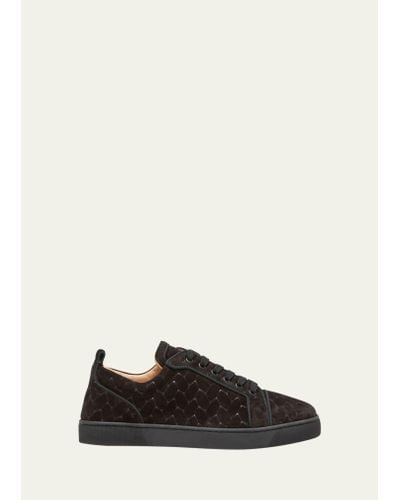 Christian Louboutin Louis Junior Braided Leather Low-top Sneakers - Black