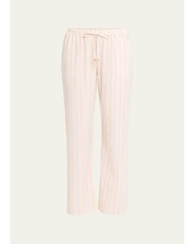 Hanro Striped Straight-leg Cotton Lounge Pants - White