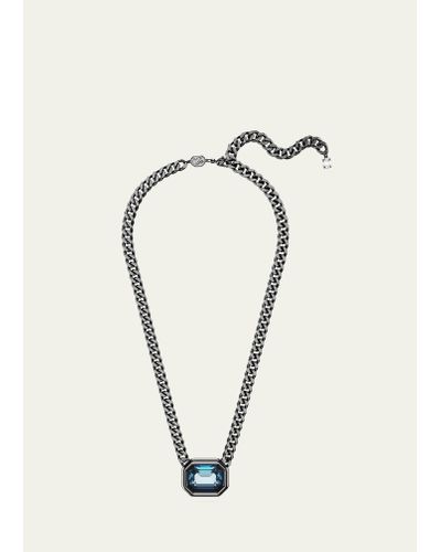 Swarovski Millenia Octagon-cut Crystal Pendant Chain Necklace - Blue