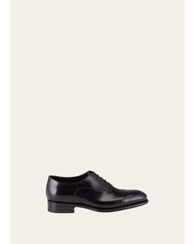 Santoni Isaac Cap-toe Leather Oxford Shoes - White