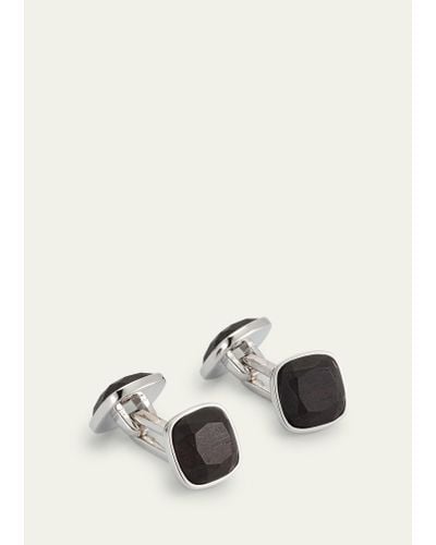 Kinraden The Two Sterling Silver Mpingo Hardwood Cufflinks - Natural