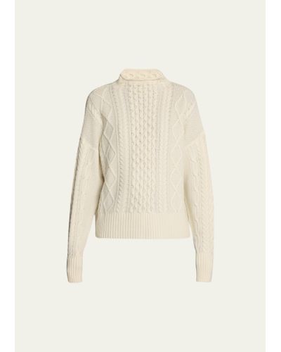 Kule The Cable Lucca Wool And Cashmere Sweater - Natural