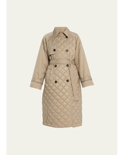 Brunello Cucinelli Quilted Water-resistant Trench Coat - Natural