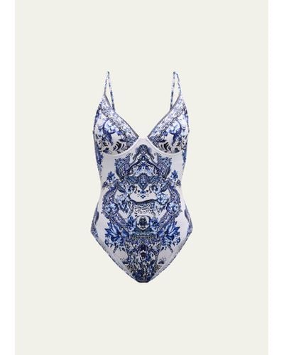 Camilla Glaze And Graze Soft Cup Underwire One-piece Swimsuit - Blue