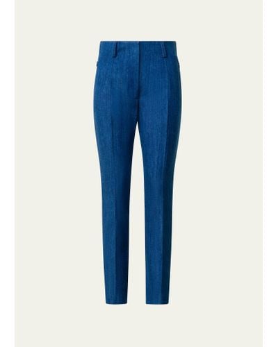 Akris Connor Denim Slim-fit Cropped Pants - Blue