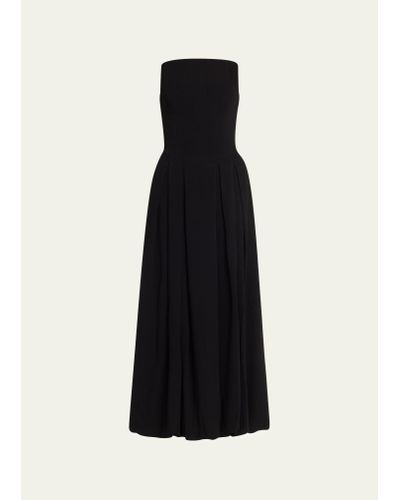 TOVE Malene Strapless A-line Midi Dress - Black