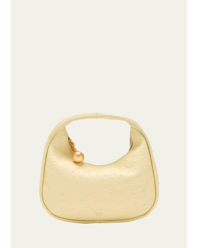 Oroton Clara Small Textured Top-handle Bag - Natural