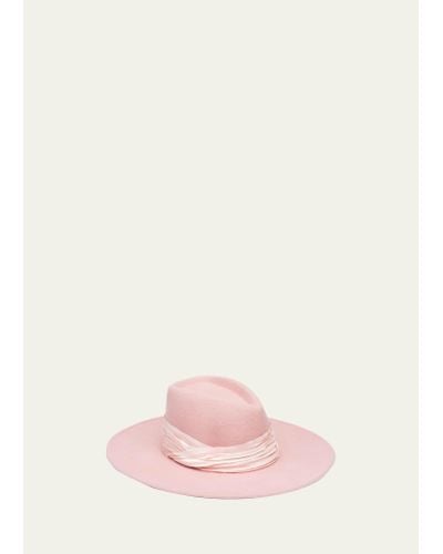 Eugenia Kim Harlowe Wide-brim Felt Fedora Hat - Pink