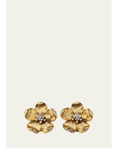 Oscar de la Renta Ladybug Flower Earrings - Natural