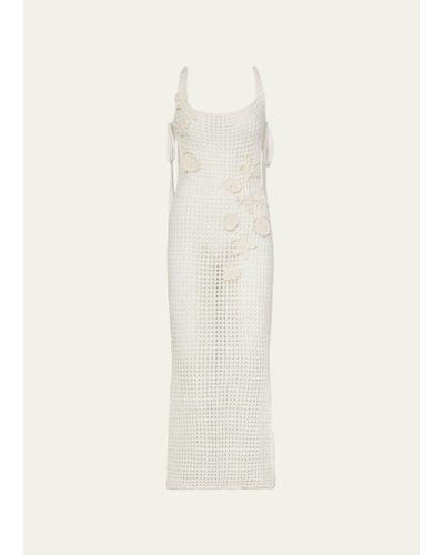 Milly Cabana Seashells Crochet-knit Midi Dress - White