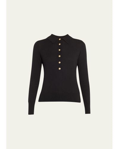 L'Agence Sterling Collared Sweater - Black