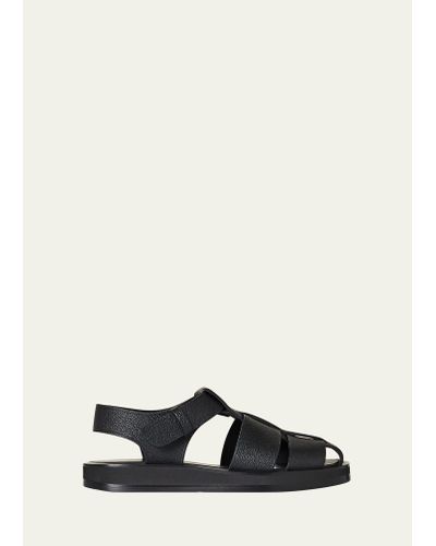 The Row Fisherman Woven Sporty Sandals - Black
