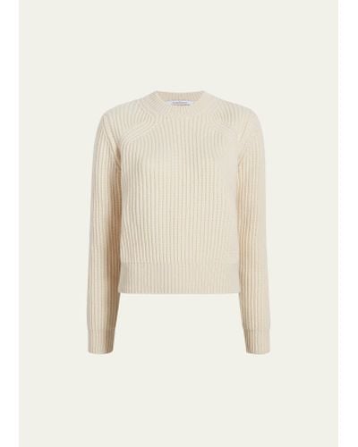 Another Tomorrow Recycled Cashmere Rib Sweater - Natural