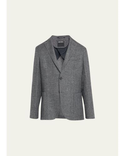 ZEGNA Wool-linen Sport Coat - Gray