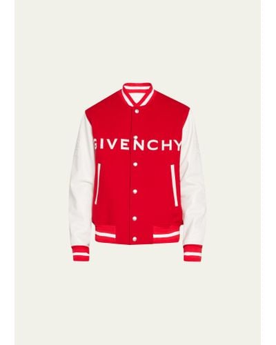 Givenchy Logo Varsity Jacket - Red