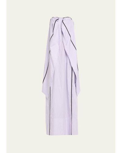Nackiyé Gelato Stripe Knotted Column Dress - Purple