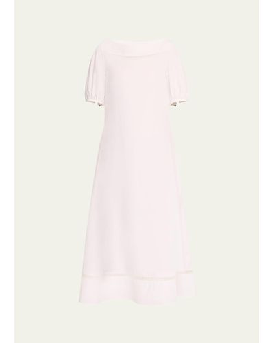 Chloé X High Summer Poplin Maxi Dress With Netted Detailing - Pink